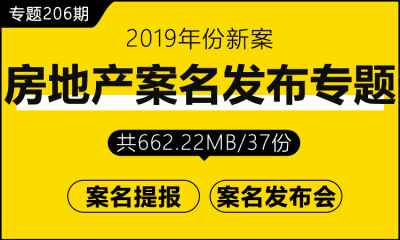 专题206期 房地产案名发布专题