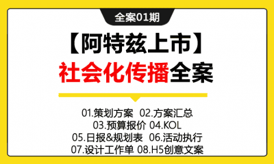 全案01期 汽车品牌阿特兹上市社会化传播全案（包含策划方案+预算报价+活动排期+KOL+日程&规划表+活动执行+设计工作单+结案报告+H5创意文案+方案汇总）