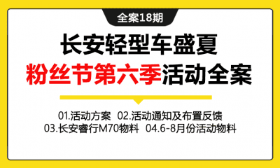 全案18期 汽车品牌长安轻型车盛夏粉丝节第六季活动全案​（包含活动方案+活动通知及布置反馈+活动物料等）