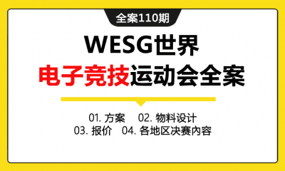 全案110期 WESG世界电子竞技运动会全案（包含方案＋物料设计+报价+各地区决赛内容）