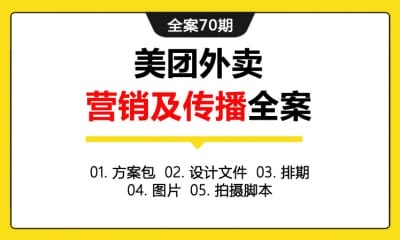 全案70期 在线外卖平台美团外卖营销及传播全案 ( 方案包＋设计文件＋排期＋图片＋拍摄脚本 )