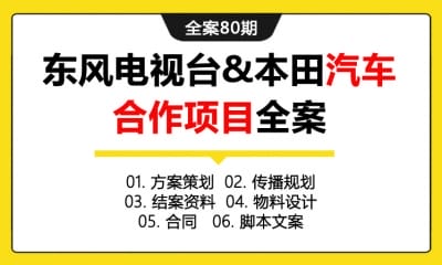 全案80期 东风电视台&本田汽车合作项目全案 (方案策划＋传播规划＋结案资料＋物料设计＋合同＋脚本文案)