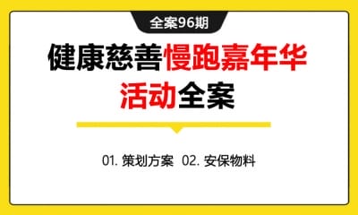 全案96期 健康慈善慢跑嘉年华活动全案 (策划方案＋安保物料)