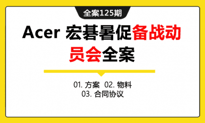 全案125期 笔记本电脑Acer 宏碁暑促备战动员会全案（包含方案+物料+合同协议）