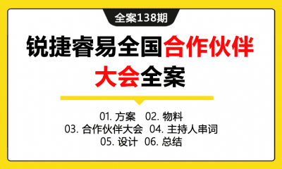 全案138期 锐捷睿易全国合作伙伴大会全案（包含方案+物料+合作伙伴大会+主持人串词+设计+总结）