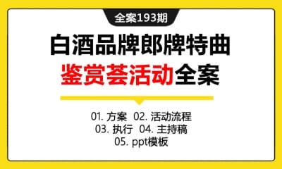 全案193期 白酒品牌郎牌特曲鉴赏荟活动全案 (包含方案+活动流程+执行+主持稿+ppt模板)