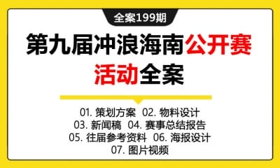 全案199期 第九届冲浪海南公开赛活动全案 (包含策划方案+物料设计+新闻稿+赛事总结报告+往届参考资料+海报设计+图片&视频)