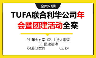 全案63期 TUFA联合利华公司年会暨团建活动全案（包含方案+主持人串词+团建活动+KV+现场文件）