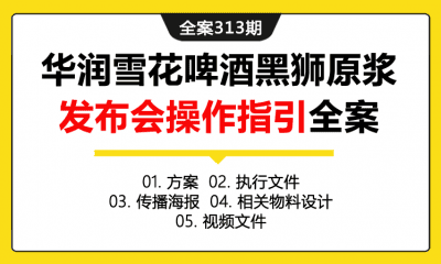 全案313期 华润雪花啤酒黑狮原浆发布会操作指引线下执行活动全案（包含方案+执行文件+传播海报+相关物料设计+视频文件）