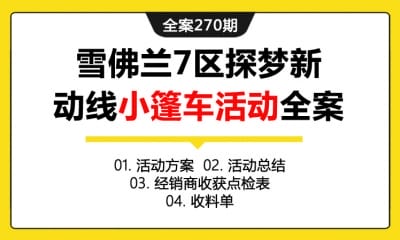 全案270期 知名汽车品牌雪佛兰7区探梦新动线小篷车活动全案（包含活动方案+活动总结+经销商收获点检表+收料单）