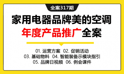 全案317期 家用电器品牌美的空调年度产品推广全案（包含运营方案+例会课件+基础物料+促销活动+智能装备晟示模块指引+品牌日视频）