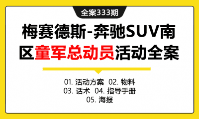 全案333期 汽车品牌梅赛德斯-奔驰SUV南区童军总动员活动全案（包含活动方案+物料+话术+指导手册+海报）