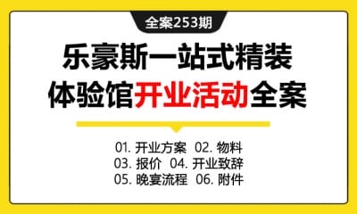 全案253期 家居装饰品牌乐豪斯一站式精装体验馆开业活动全案（包含开业方案+物料+报价+开业致辞+晚宴流程+附件）