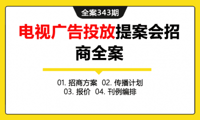 全案343期 互联网行业网易电视广告投放提案会招商全案（包含招商方案+传播计划+报价+刊例编排）