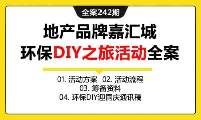 全案242期 商业房地产品牌嘉汇城楼盘DIY暖场活动活动全案（包含活动方案+活动流程+筹备资料+环保DIY迎国庆通讯稿）