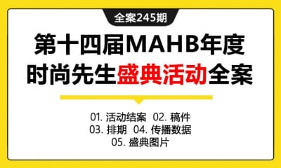 全案245期 白酒国窖第十四届MAHB年度时尚先生盛典活动传播推广全案（包含活动结案+稿件+排期+传播数据+盛典图片）