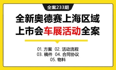 全案233期 汽车广汽本田全新奥德赛上海区域新车上市会车展活动全案（包含方案+活动流程+稿件+合同协议+物料）