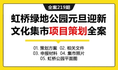 全案219期 商业地产虹桥绿地公园元旦迎新文化集市项目活动策划全案（包含策划方案+相关文件+申报材料+集市照片+虹桥公园平面图）