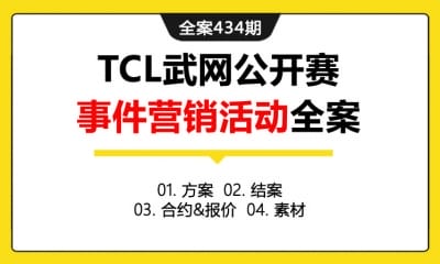 全案434期 智能电子科技品牌TCL武网公开赛事件营销活动全案（包含方案 +结案+合约&报价 +素材）