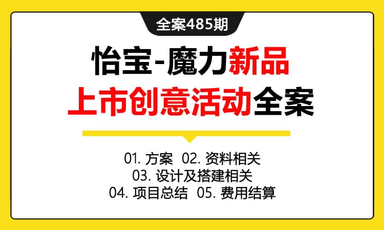 全案485期 运动功能饮料品牌怡宝-魔力新品上市发布会创意活动传播全案（包含方案+资料相关+设计及搭建相关+项目总结+费用结算）