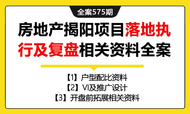 575期全案 房地产揭阳项目落地执行及复盘相关资料全案(开盘+圈层+品牌发布会+VI设计)