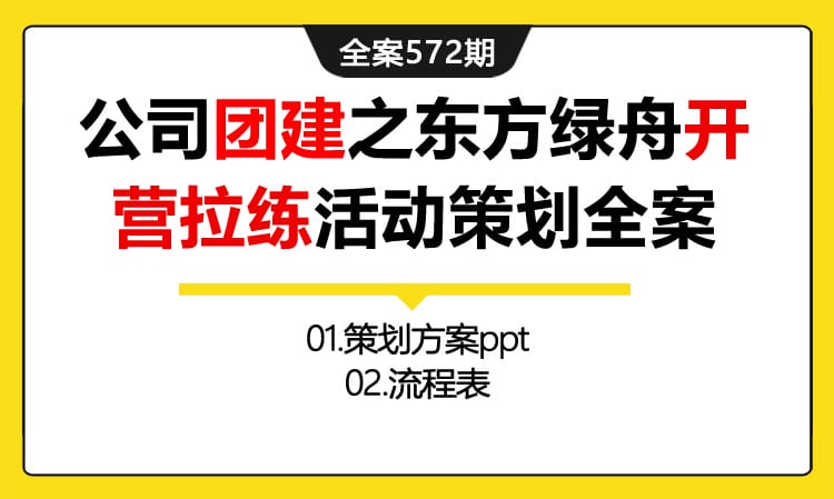 572期全案 公司团建之东方绿舟开营拉练(ABC)活动策划全案(方案+流程表)