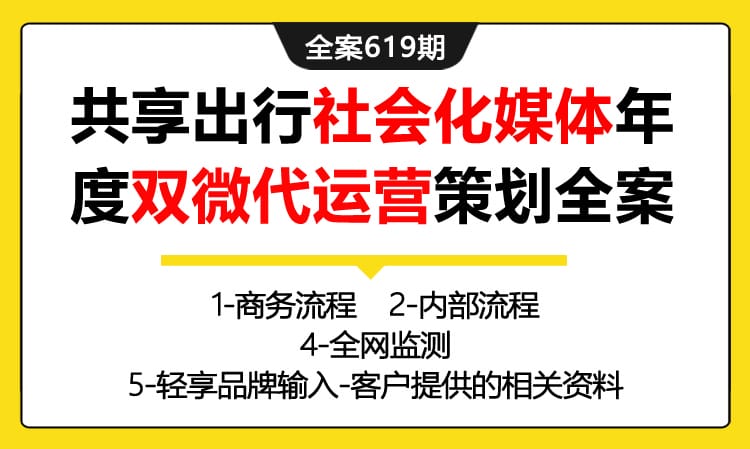 619期全案 某共享出行平台社会化媒体-年度双微代运营策划全案（方案+监测+规划+创意）