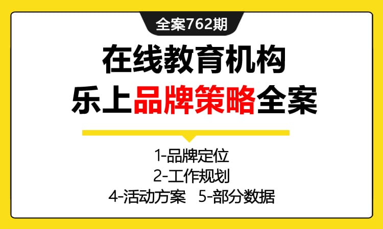 762期全案 教育机构财务在线教育乐上品牌策略全案（品牌定位+规划+方案）