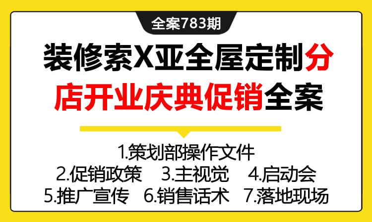 783期全案 家居装修索X亚全屋定制分店开业庆典促销活动全案