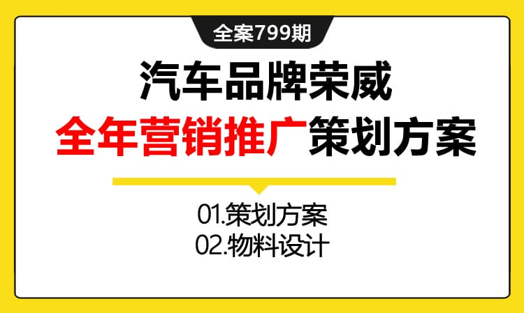 799期全案 汽车品牌荣威上市会试驾团购会全年营销推广策划方案(方案+执行)